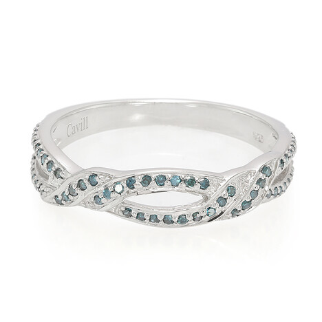 Fancy Diamond Silver Ring