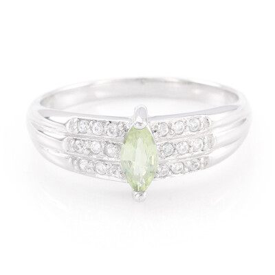 Anello placcato in platino con Tormalina Cuprian