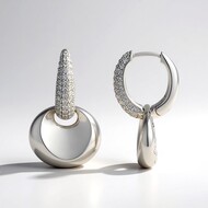Pendientes en plata con Zircón (Adela Silber)