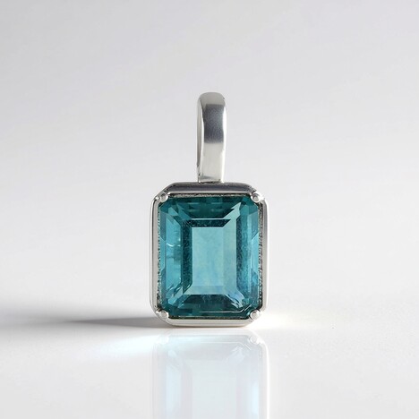 Ciondolo in argento con Fluorite Blu Caraibico