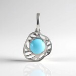 Ciondolo in argento con Turchese Sleeping Beauty (Ornaments by de Melo)