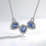 Collana in argento con Zaffiro Ceylon Blu