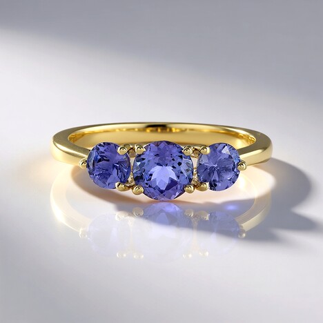 Anello in oro con Tanzanite AAA (de Melo Gold)