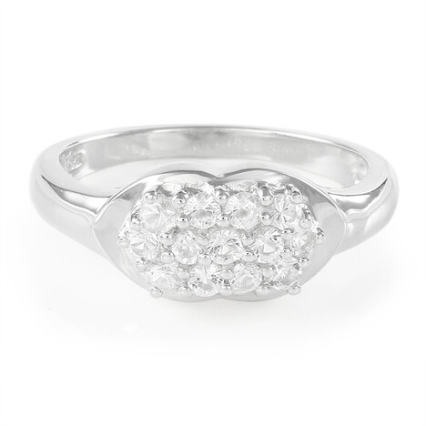 Weißer Topas-Silberring