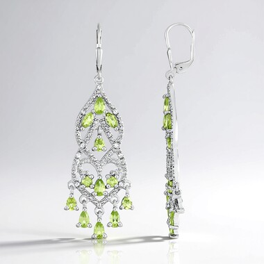 Boucles d'oreilles en argent et Péridot