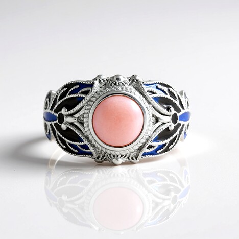 Anello in argento con Opale Rosa (Adela Silber)