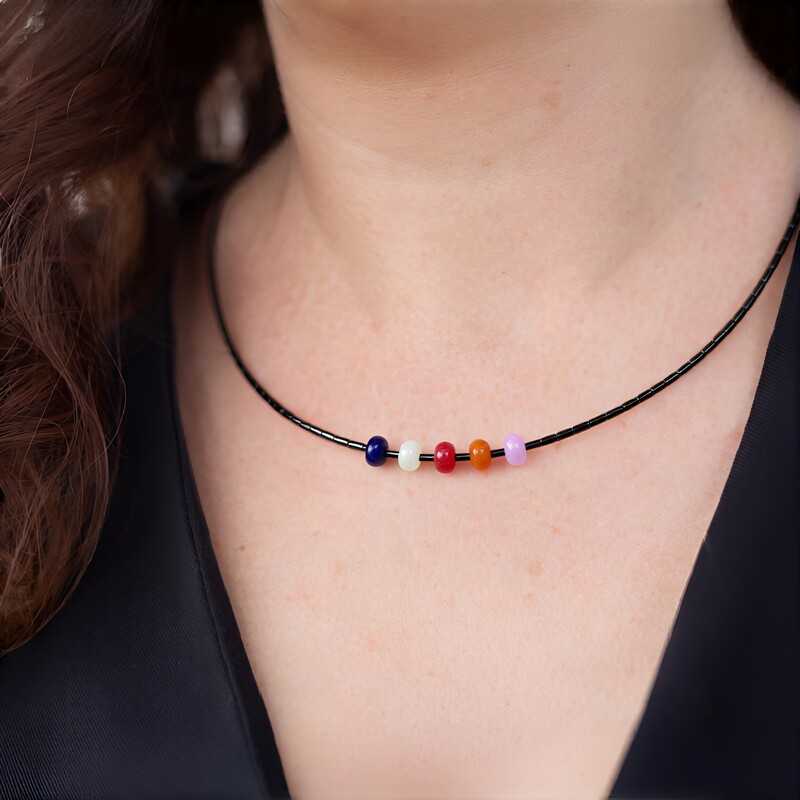 Collana in argento con Ematite Nera