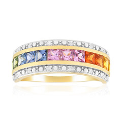 Gouden ring met Blauwe Ceylon saffieren