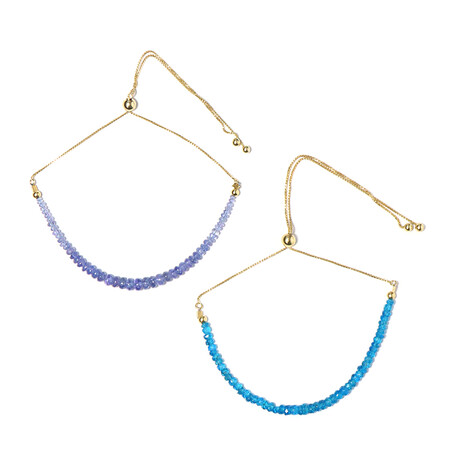 Zilveren armband met neon blauwe apatieten