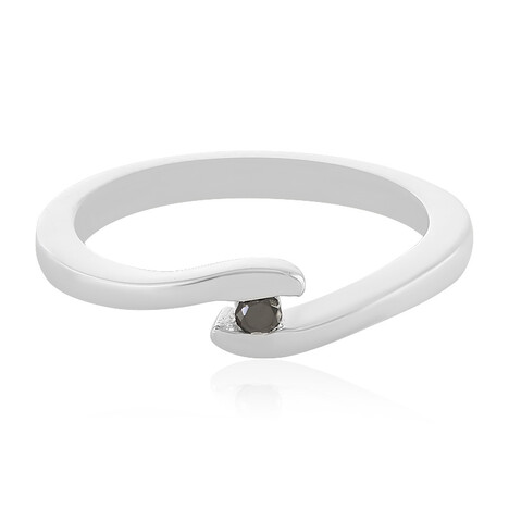 Bague en argent et Diamant noir