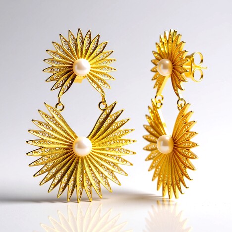 Orecchini in argento con Perla d'Acqua Dolce Bianca (Joias do Paraíso)