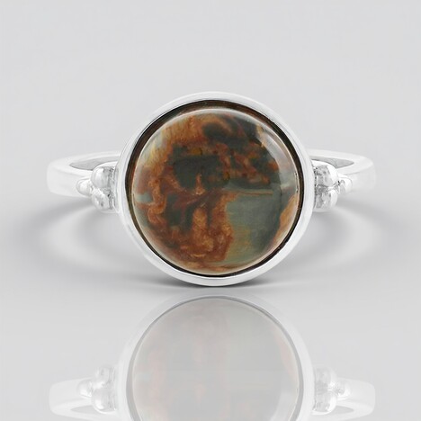 Anello in argento con Pietersite Dorata