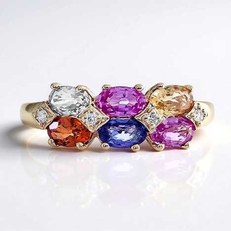 Anello in oro con Zaffiro Fancy
