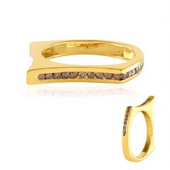 Bague en argent et Diamant champagne I3 (de Melo Essence)