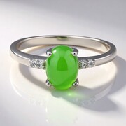 Anillo en plata con Crisoprasa imperial