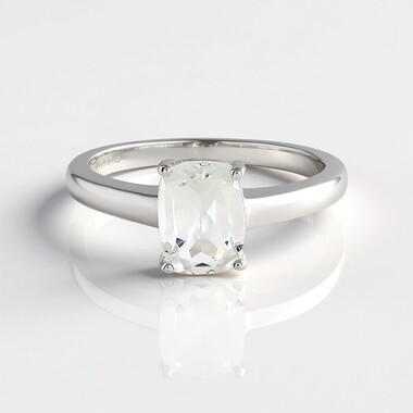 Anello in argento con Topazio Bianco
