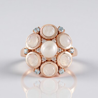 Anillo en plata con Perla blanca Freshwater (KM by Juwelo)