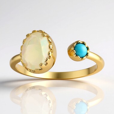 Welo Opal Silver Ring