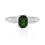 Zilveren ring met een Russische diopsied
