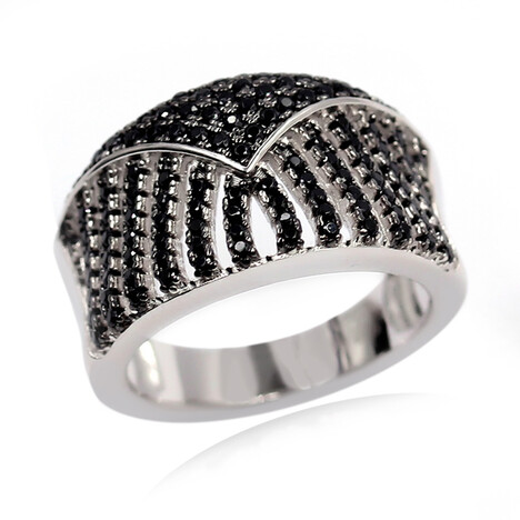 Schwarzer Spinell-Silberring