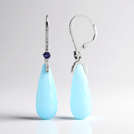 Orecchini in argento con Calcedonio Acqua
