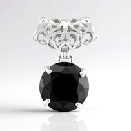 Black Spinel Silver Pendant (MONOSONO COLLECTION)