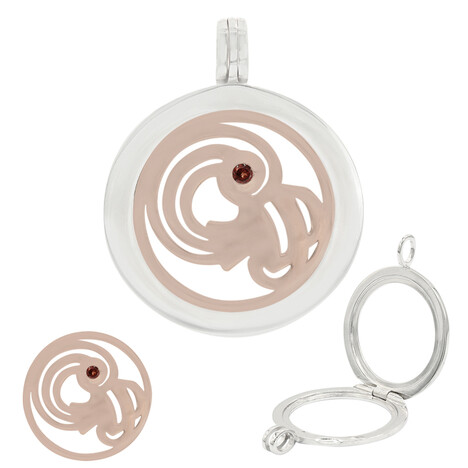 Ciondolo in argento con Granato Mozambico (Acquario)