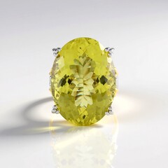 Anello in argento con Quarzo Ouro Verde (Gems en Vogue)