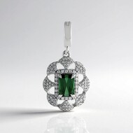 Ciondolo in argento con Tormalina Verde di Benedito