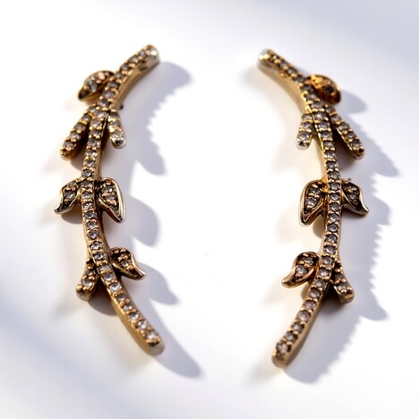 Orecchini in argento con Diamante Champagne