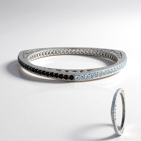 Bracciale in argento con Topazio Bianco (Dallas Prince Designs)