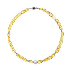 Baltischer Milky-Bernstein-Silberhalskette