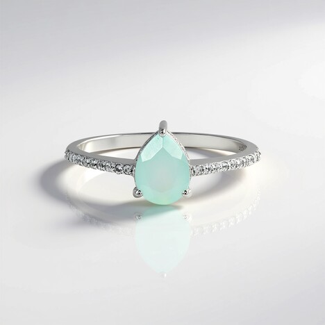 Anello in argento con Calcedonio Acqua