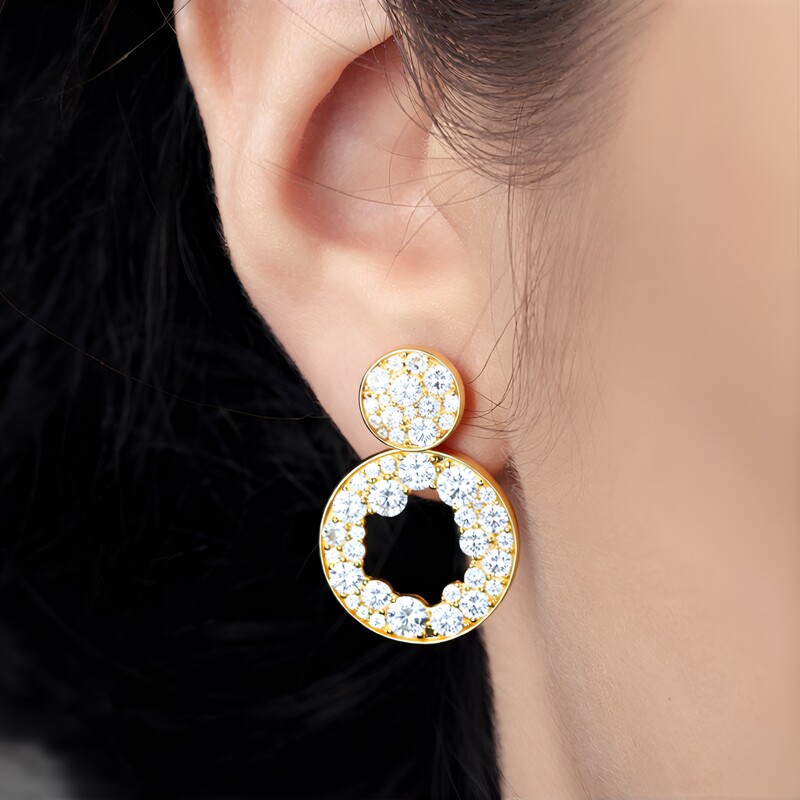 Pendientes en plata con Zircón (Adela Silber)