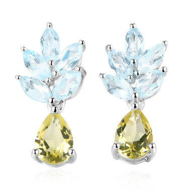 Orecchini in argento con Citrino Limone