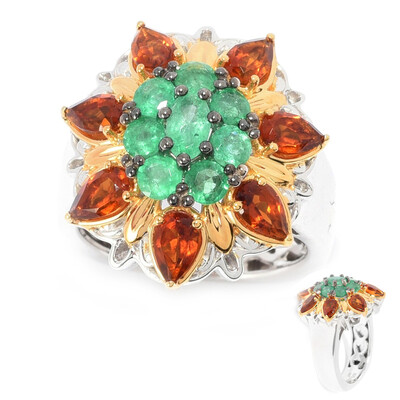 Anillo en plata con Esmeralda de Zambia (Gems en Vogue)
