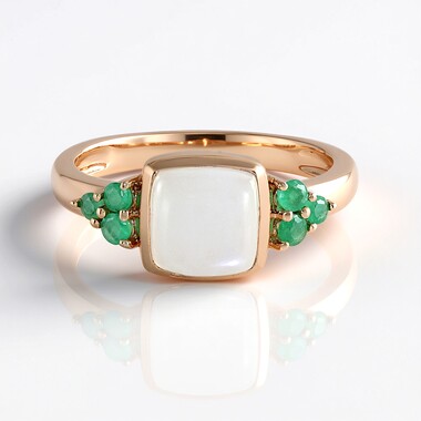 Anillo en plata con Piedra de Luna blanca (KM by Juwelo)