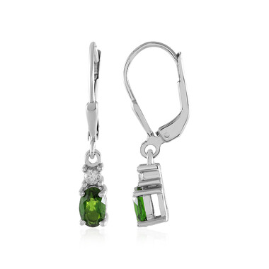 Orecchini in argento con Diopside Russo