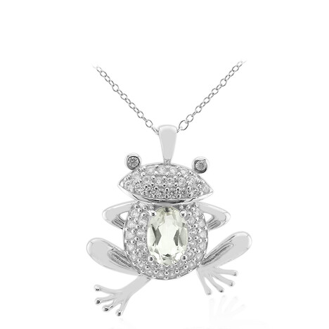 Grüner Amethyst-Silberhalskette