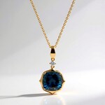 Collana in oro con Topazio Blu Londra (CIRARI)