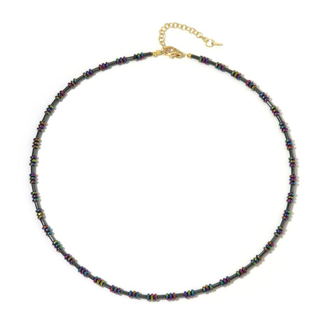 Hämatit-Silberhalskette