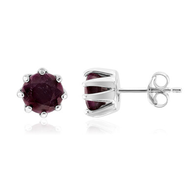 Boucles d'oreilles en argent et Rubis