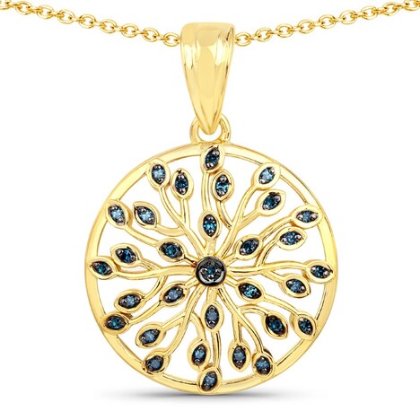 Collier en argent et Diamant bleu PK