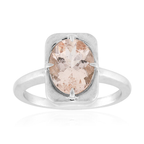 Bague en argent et Morganite du Brésil