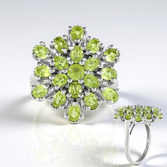 Anello in argento con Peridoto