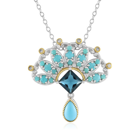 Sleeping Beauty-Türkis-Silberhalskette (Gems en Vogue)