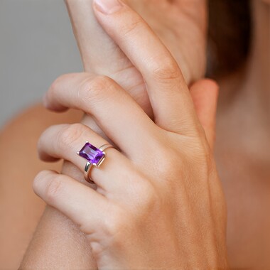 Sibirischer Amethyst-Silberring