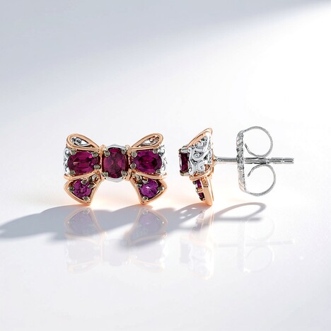 Orecchini in argento con Rodolite (Gems en Vogue)