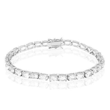 Brazalete en plata con Topacio blanco