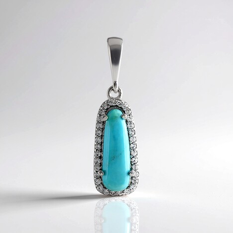 Ciondolo in argento con Turchese Kingman Mohave Blu